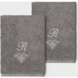 Linum Home Textiles Monogrammed R Guest Towel Gray (33.02x33.02cm)