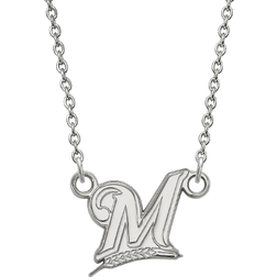 LogoArt Milwaukee Brewers Small Pendant Necklace - Silver