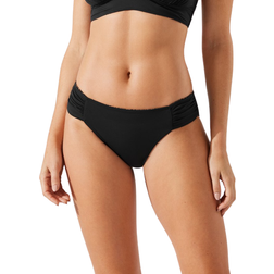 Tommy Bahama Sun Cat Reversible Side-Shirred Hipster Bikini Bottom - Black Rev