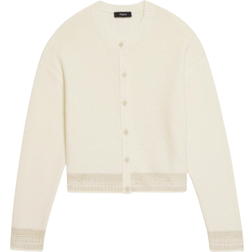 Theory Chainette Relaxed Cardigan - Ecru