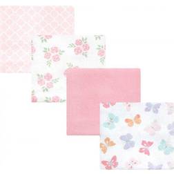 Hudson Cotton Flannel Receiving Blankets 4-pack Pastel Butterfly