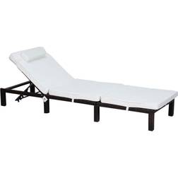 OutSunny Rattan Lounger 01-0785 White, Brown