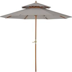 OutSunny Alfresco Wood Parasol, Grey