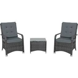 OutSunny 841-143V01 - Grey Bistro Set, 1 Table incl. 2 Chairs