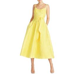 Monique Lhuillier Jacquard Fit and Flare Dress - Daffodil