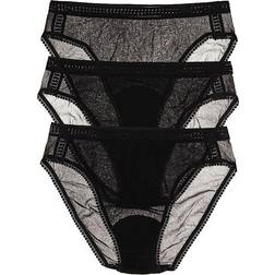 On Gossamer Mesh Hi-Cut Brief 3-pack - Black