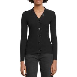 Sandro Gabrielle Ribbed Knit Cardigan - Black