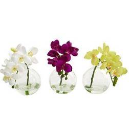 Nearly Natural Artificial Phalaenopsis Orchid Arrangement 3pcs Artificial Plant 3