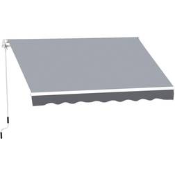 OutSunny Retractable Manual Awning - Grey 250x200cm