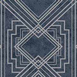 Holden Decor Delano Navy/Silver Wallpaper