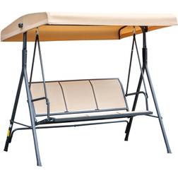 OutSunny Swing Bench with Canopy - Beige