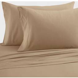 Micro Flannel Solid Bed Sheet Beige (243.84x167.64cm)