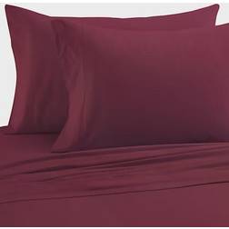 Micro Flannel Solid Bed Sheet Red (243.84x167.64cm)