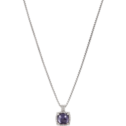 David Yurman Petite Chatelaine Pavé Bezel Pendant Necklace - Silver/Amethyst/Diamonds