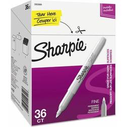 Sharpie Metallic Permanent Markers Office Pack, Fine, Metallic Silver, 36/PK