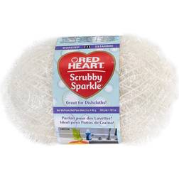 Red heart e851-8001 marshmallw-yarn scrubby sparkle