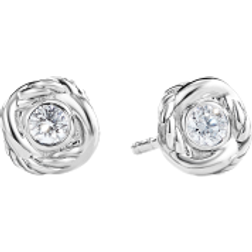 David Yurman Infinity Stud Earrings - White Gold/Diamonds