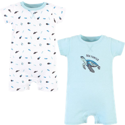 Touched By Nature Organic Cotton Rompers 2-pack - Endangered Sea Turtle