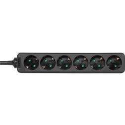 Deltaco outlet 6xCEE 7/3 1xCEE 7/7 1,5m black