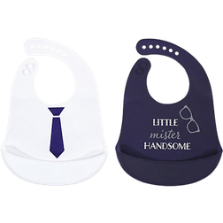 Hudson Silicone Bibs 2-pack Little Mister Handsome