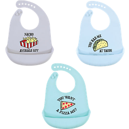 Hudson Silicone Bibs 3-pack Fast Food