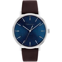Calvin Klein Herr Analog Kvartsklocka Med Läderrem 25200052