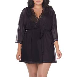 Dreamgirl Stretch Mesh Chemise and Robe Set 3X