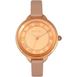 Bertha Madison Sunray Zifferblatt Lederarmbanduhr Rosa Einheitsgröße