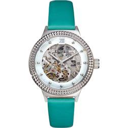 Empress Alice Automatic MOP Skeleton Dial Leather-Band Watch
