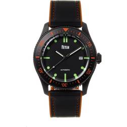 Reign Elijah Automatikuhr mit Kautschuk-Intarsien-Lederarmband und Datum Mehrfarben Einheitsgröße
