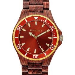 Earth Wood Centurion Armbanduhr Rot Einheitsgröße