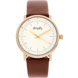 Simplify Vereinfachen Sie Die 6200 Lederarmbanduhr Braun Einheitsgröße