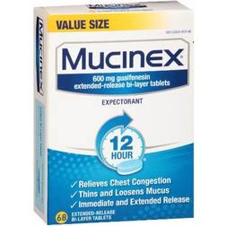 Mucinex 12 Hour Chest Congestion Expectorant 68 Extended-Release Bi-Layer Tablets