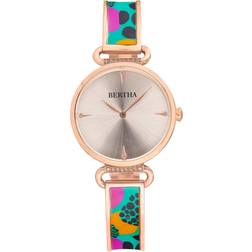 Bertha BTHBS1304 Katherine Enamel-Designed Bracelet Watch, Turquoise