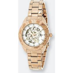 Pearl Empress Godiva Automatic Mother-of-Pearl Watch: Rose Gold Case White and Rose Gold Band