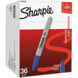 Sharpie Permanent Markers, Fine Tip, Blue, 36/Pack (1920932)