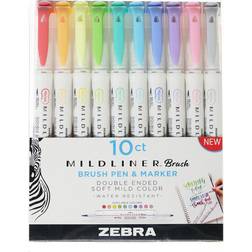 Zebra Mildliner Brush Pen & Marker 10-pack