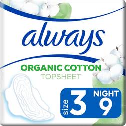 Always Cotton Protection Ultra Night Organic Sanitary Pads 9 pcs