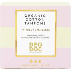 DeoDoc Organic Cotton Tampons Super 18-pak