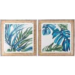 Botanical Leaves On Paper Wood Wall Art Framed Art