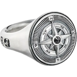 David Yurman Maritime Compass Signet Ring - Silver/Diamond