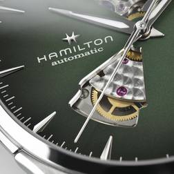 Hamilton Jazzmaster Open Heart Automatic Green Brown Leather H32675560