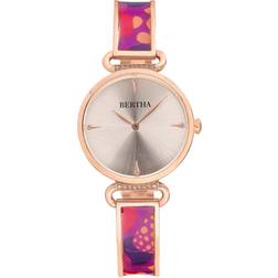 Bertha BTHBS1305 Katherine Enamel-Designed Bracelet Watch, Purple