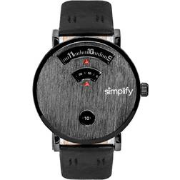 Simplify The 7000 Leather Band Black Black
