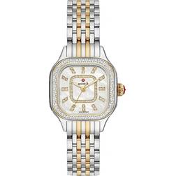 Michele Meggie MOP w/ Diamond Two-Tone Bracelet Watch, 27mm Silver-Tone