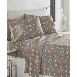 Pointehaven Flannel Bed Sheet Brown (264.16x228.6cm)