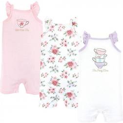 Hudson Infant Girl Cotton Rompers - Tea Party