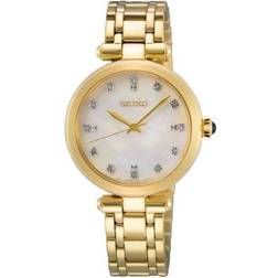 Seiko Diamond Watch, 30mm Cream/Gold