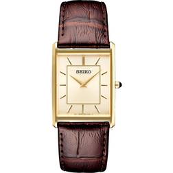 Seiko Essentials Watch, 28mm Gold/Brown