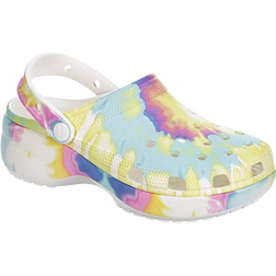 Crocs Classic Platform Clog Tie Dye - White-Multi/Light Yellow